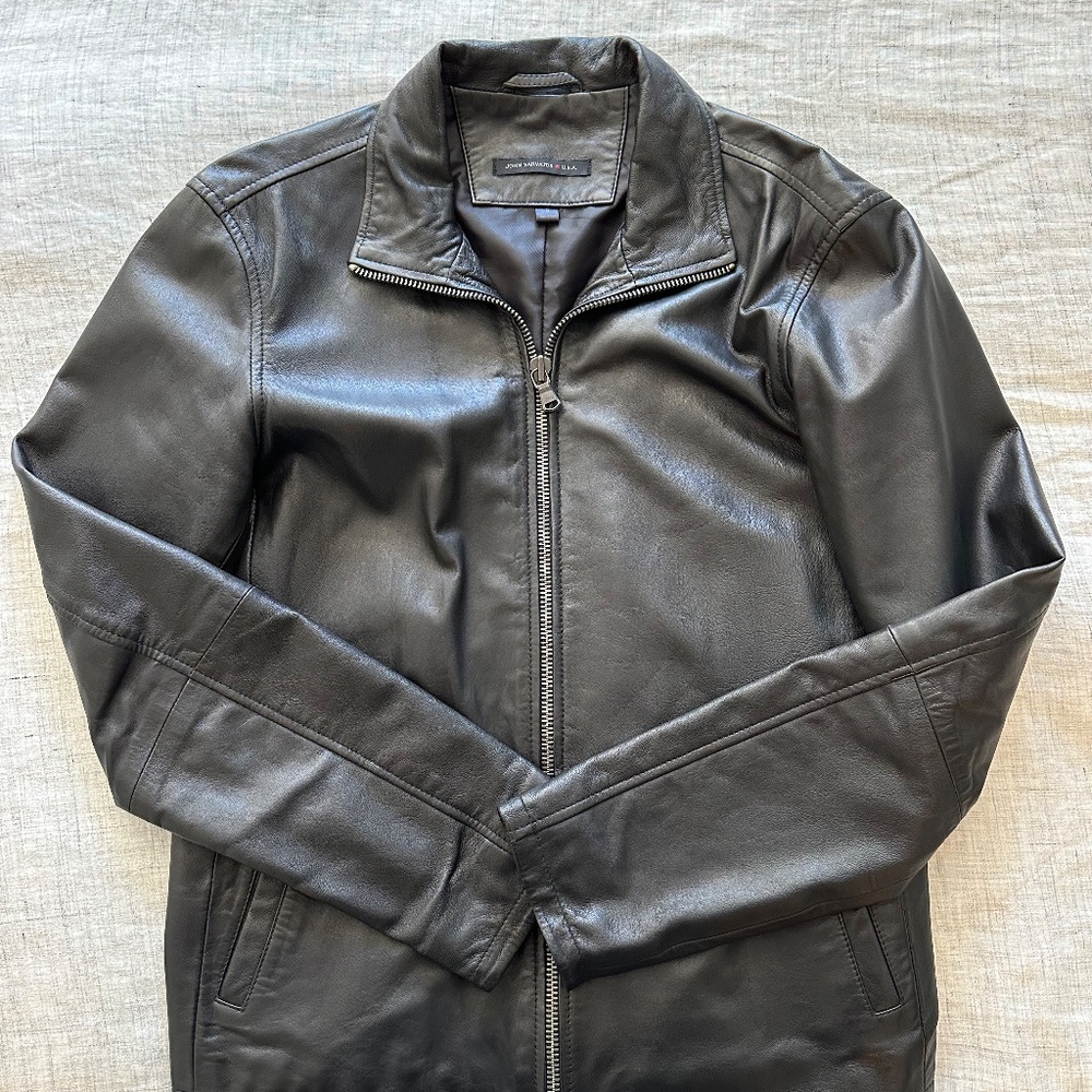John Varvatos Collection Slim Leather Jacket